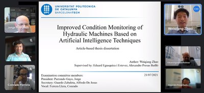 Weiqiang Zhao has defended his PhD Thesis "Improved Condition Monitoring of Hydraulic Machines based on Artificial Intelligence Techniques"
